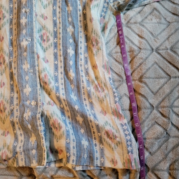 Vintage Queen Casuals Pastel Southewest Print Long Sleeve Button Down Size 18 - Picture 7 of 8